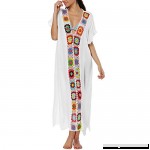 ZAWARA Bathing Suit Cover Up Dress for Women Crochet Deep V Neck Beach Maxi Dress Swimsuit Bikini Cover ups One Size B07NNFLCB4
